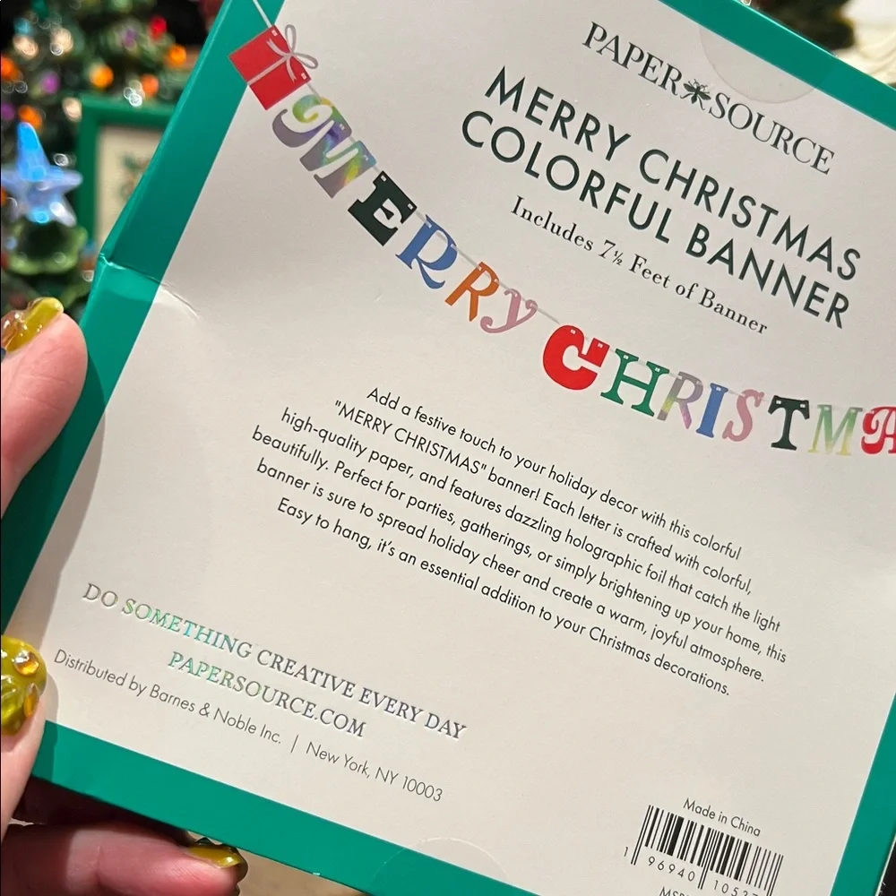 Paper Source MERRY CHRISTMAS Red and Green Christmas Banner